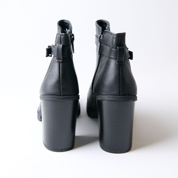 Circus By Sam Edelman Deacon Black Ankle Bootie Sz 10M High Heel Lug Heel New - Picture 6 of 9